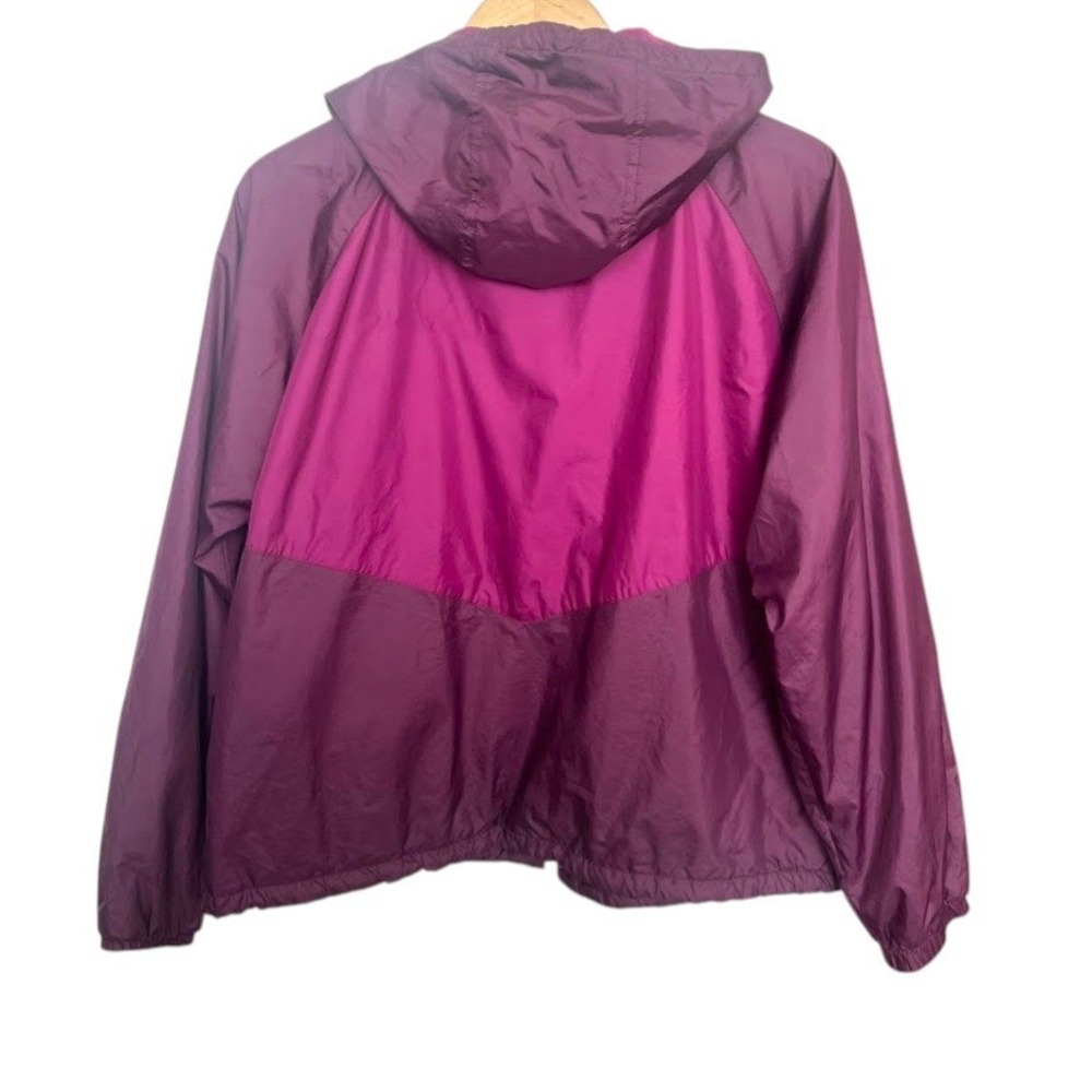Columbia Womens Purple Fleece Lined Hooded Windbreaker Jacket XL‎ Magenta - Picture 2 of 8